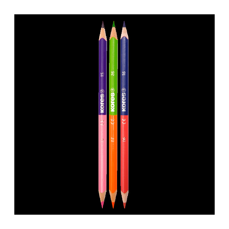 Pastelky Kores DUO trojhranné / oboustranné / 24 barev