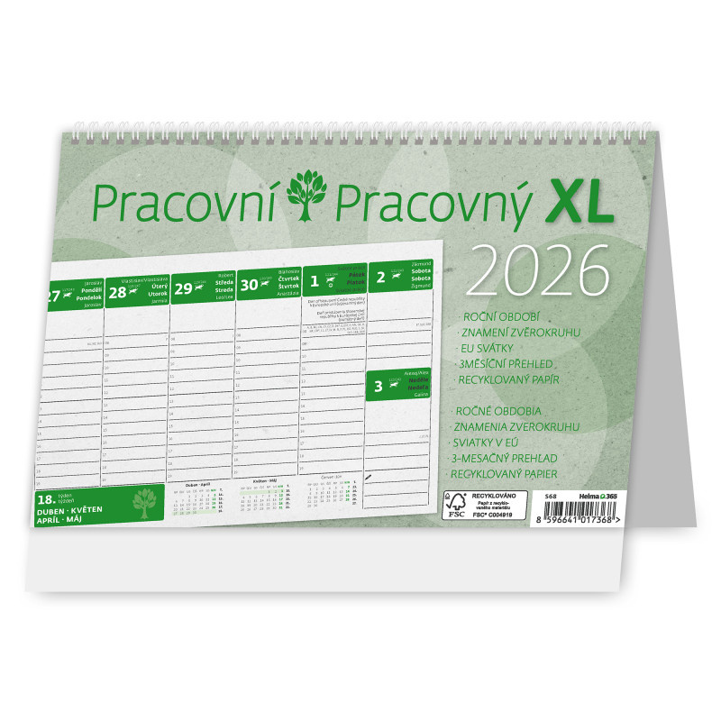 Kalendář stolní pracovní XL / S68