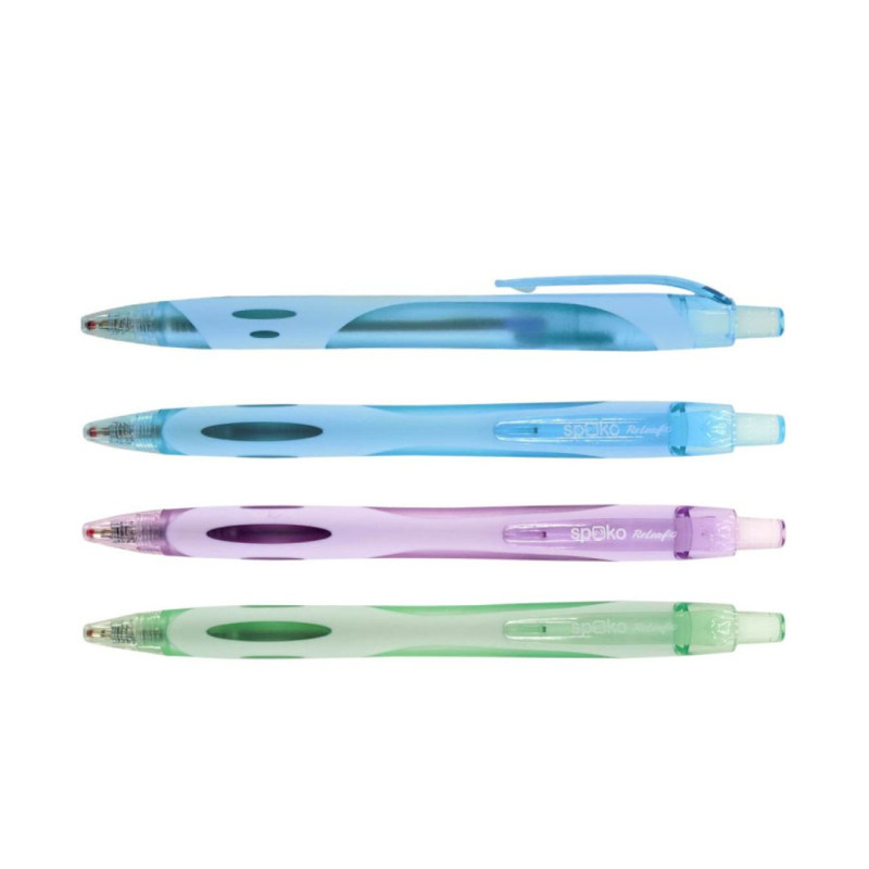 Kuličkové pero Spoko ReLeaf Active Transparent - barevný mix