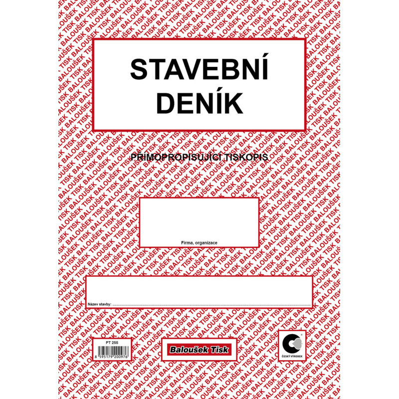 Stavební deník Baloušek A4 / 15 listů + 3x20 listů / PT255