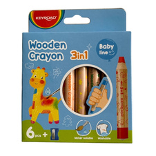 Pastelky KEYROAD 3v1akvarelové / 6 barev