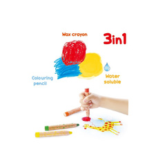 Pastelky KEYROAD 3v1akvarelové / 6 barev