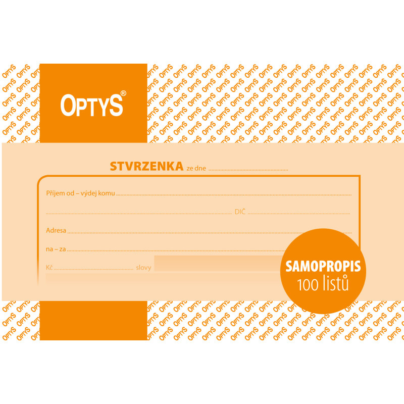 Optys 1080 stvrzenka NCR 100 listů A6