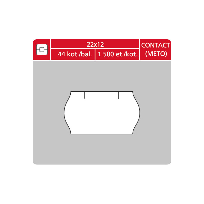 Etikety do etiketovacích kleští - 22 x 12 mm Contact / bílá