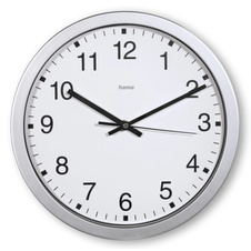 Nástěnné hodiny Hama Mallorca stříbrné / bílé prům. 30 cm