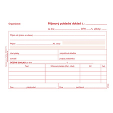 Příjmový pokladní doklad i pro podvojné účetnictví Baloušek A6 / nečíslovaný / 50 listů / ET030