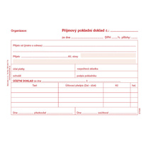 Příjmový pokladní doklad i pro podvojné účetnictví Baloušek A6 / nečíslovaný / 50 listů / ET030