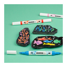 Akrylový popisovač Kreative Marker 2v1 - sada 6 barev