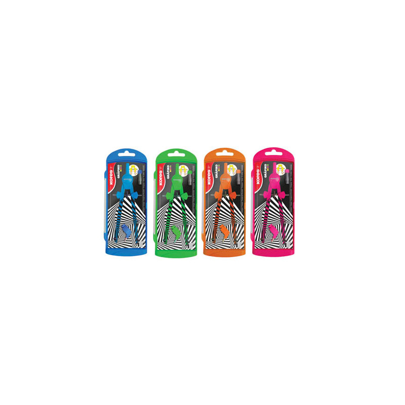 Kovové kružítko Kores GRAFIKO NEON - barevný mix