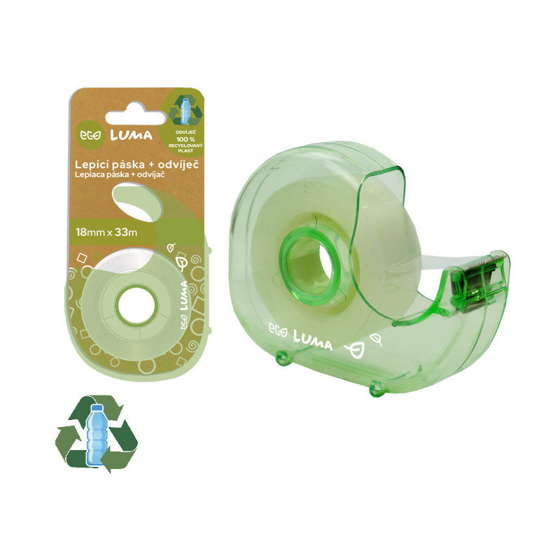 Lepicí páska s odvíječem ECO LUMA - 18 mm x 33 m