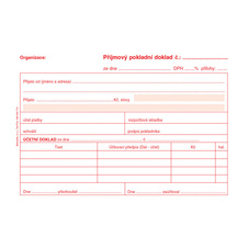 Příjmový pokladní doklad i pro podvojné účetnictví Baloušek A6 / nečíslovaný / 50 listů / NCR / PT030