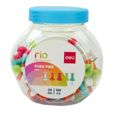 Špendlíky na nástěnku DELI - 100 ks / barevný mix