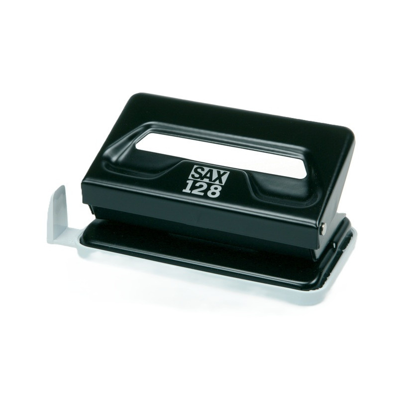 Kancelářský děrovač SAX 128 / černá - 12 listů