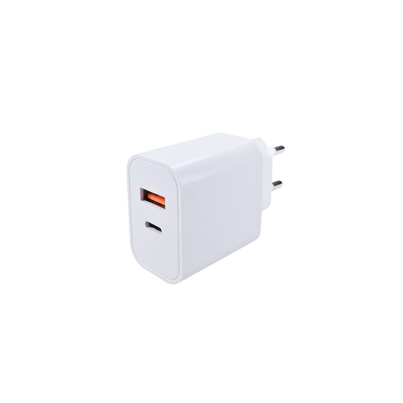 Nabíječka USB A+C 20W fast charger - bílá