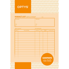 Optys 1077 dodací list 100 listů NCR A5