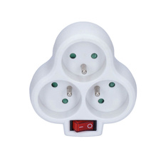 Rozbočovací zásuvka 3 x 10 A / bílá / s vypínačem
