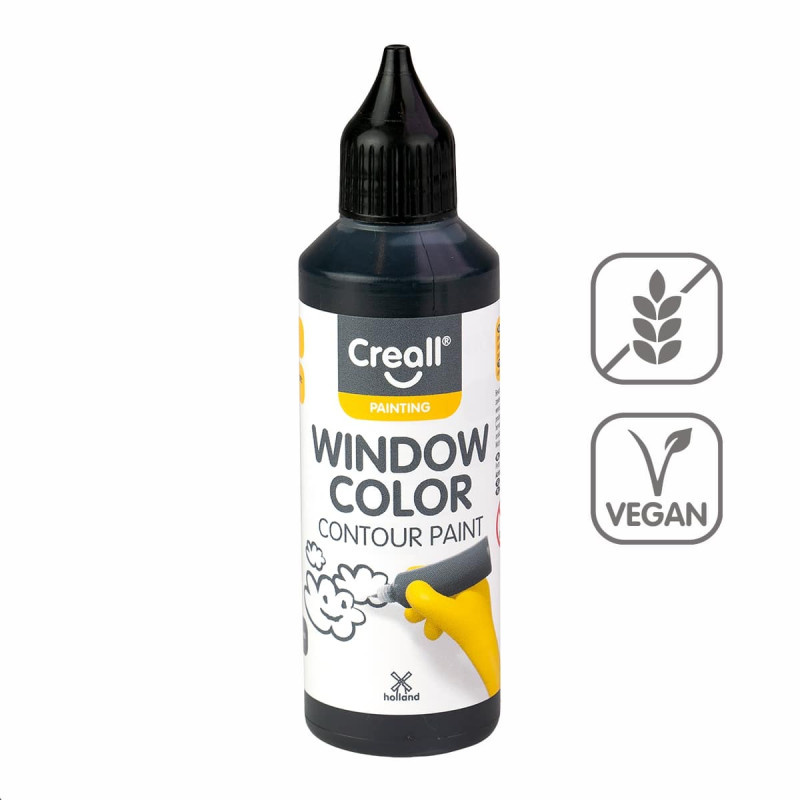 Konturovací barva Creall Windows Color - 80 ml / černá