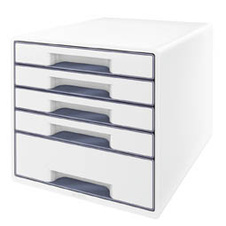 Zásuvkový box Leitz WOW - 4+1 zásuvky / šedá