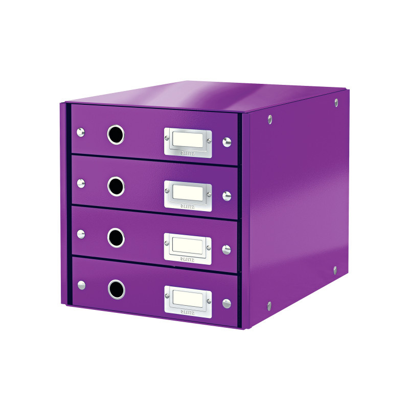 Zásuvkový box Leitz Click & Store - 4 zásuvky / purpurová