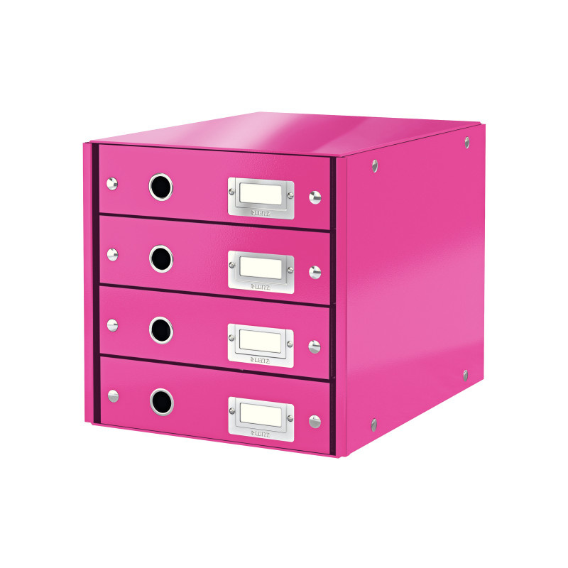 Zásuvkový box Leitz Click & Store - 4 zásuvky / růžová