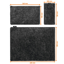 Obal na notebook vícedílný MultiBag Effect - antracitová / 16,4"