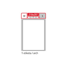 Print etikety A4 pro laserový a inkoustový tisk - 210 x 297 mm (1 etiketa / arch ) folie / bílá