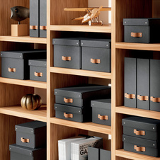 Úložný box Leitz Puro M nízký - černá / 2 ks