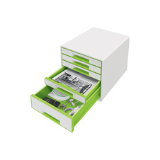 Zásuvkový box Leitz WOW - 4+1 zásuvky / zelená