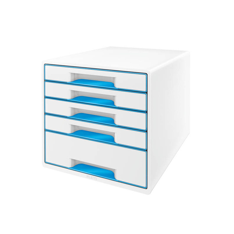 Zásuvkový box Leitz WOW - 4+1 zásuvky / modrá