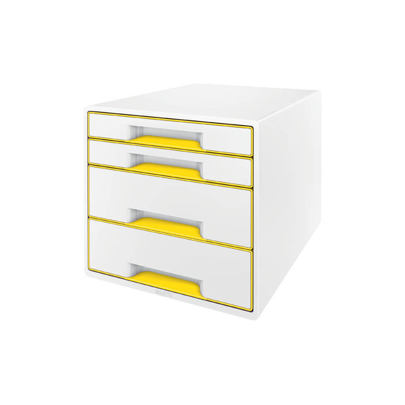 Zásuvkový box Leitz WOW - 2+2 zásuvky / žlutá