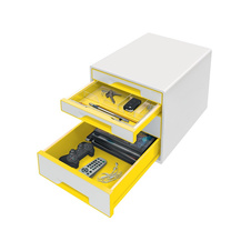 Zásuvkový box Leitz WOW - 2+2 zásuvky / žlutá