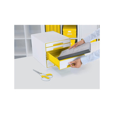 Zásuvkový box Leitz WOW - 2+2 zásuvky / žlutá