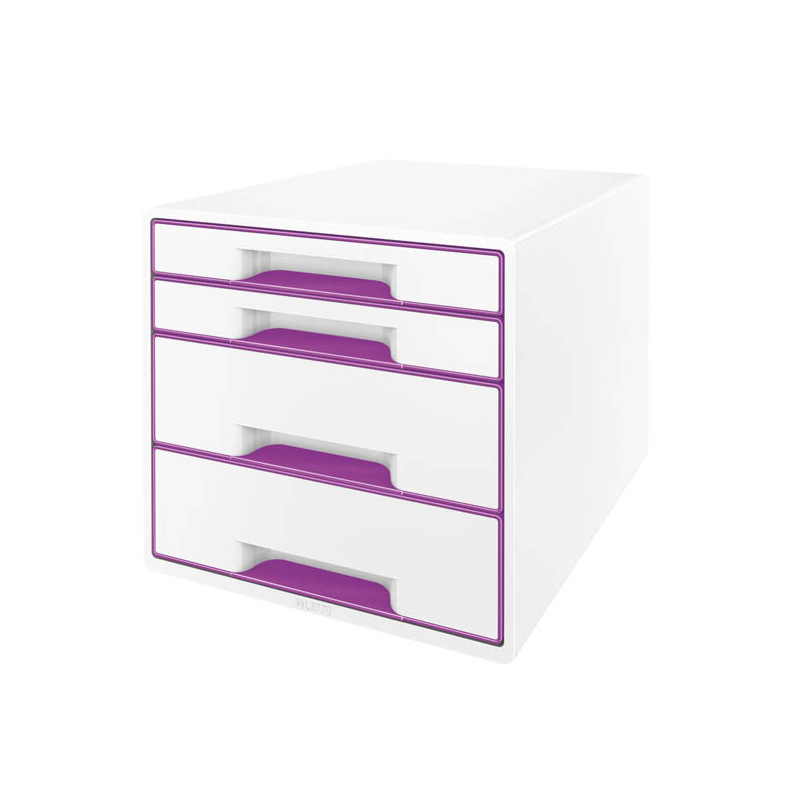 Zásuvkový box Leitz WOW - 2+2 zásuvky / fialová