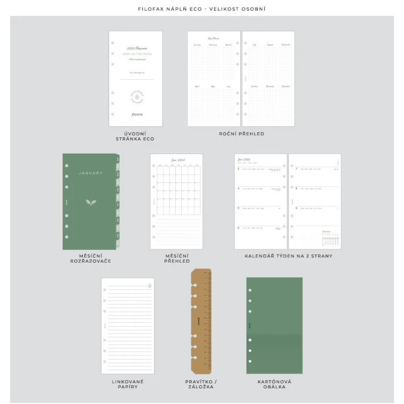 Diář Filofax ECO Essential - osobní / Walnut