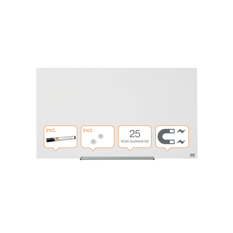 Tabule magnetické skleněné Diamond - 99,3 x 55,9 cm / bílá