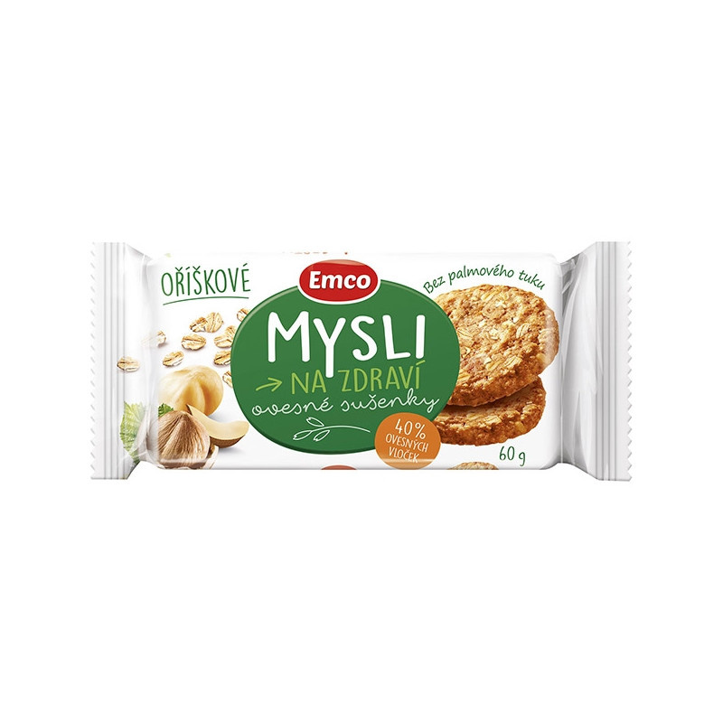 EMCO ovesné sušenky - oříškové / 60 g