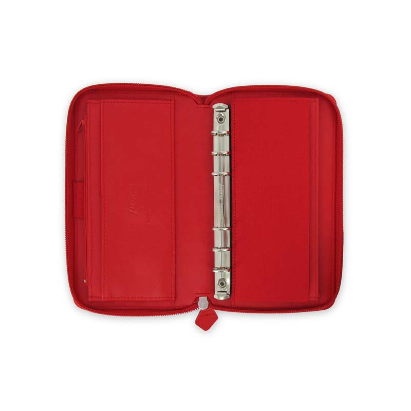 Filofax Saffiano ZIP Compact - osobní / červená