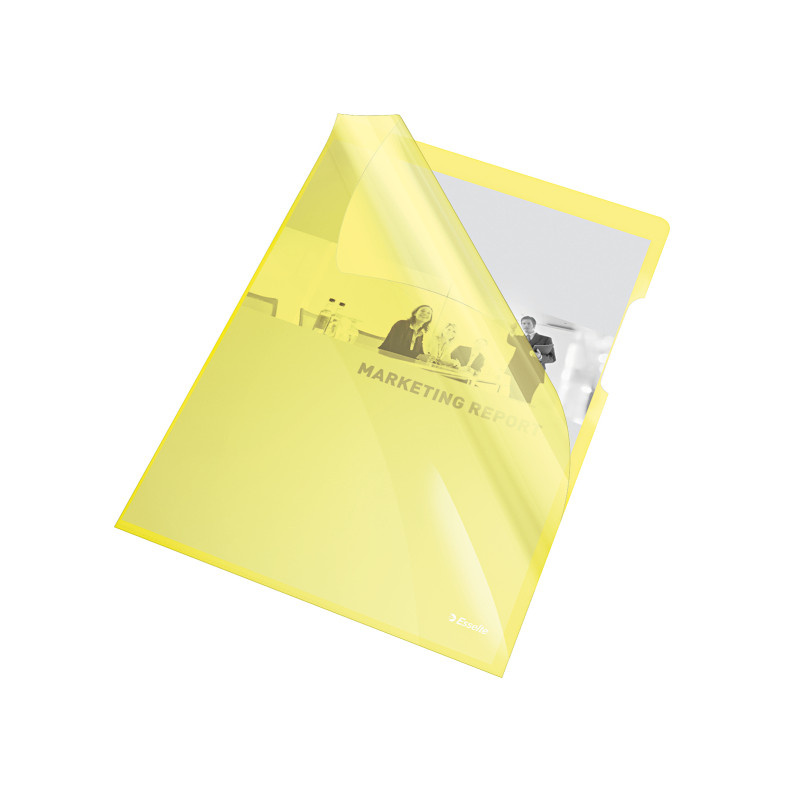 Zakládací obal A4 silný barevný - tvar L / žlutá 25 ks