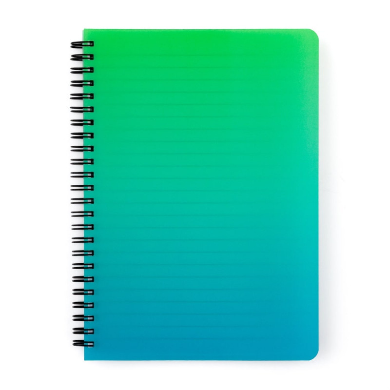 Blok kroužkový OMBRE - A5 / linka / zelená