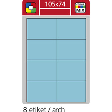 Print etikety A4 pro laserový a inkoustový tisk - 105 x 74 mm (8 etiket/ arch) modrá
