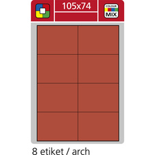 Print etikety A4 pro laserový a inkoustový tisk - 105 x 74 mm (8 etiket/ arch) červená