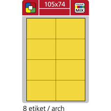 Print etikety A4 pro laserový a inkoustový tisk - 105 x 74 mm (8 etiket/ arch) žlutá