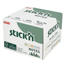 Samolepicí bločky Stick´n by Hopax FSC - 76 x 76 mm / 6 x 100 lístků / pastelové barvy