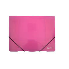 Spisové desky s gumou eColection A4 / 3 klopy / růžová