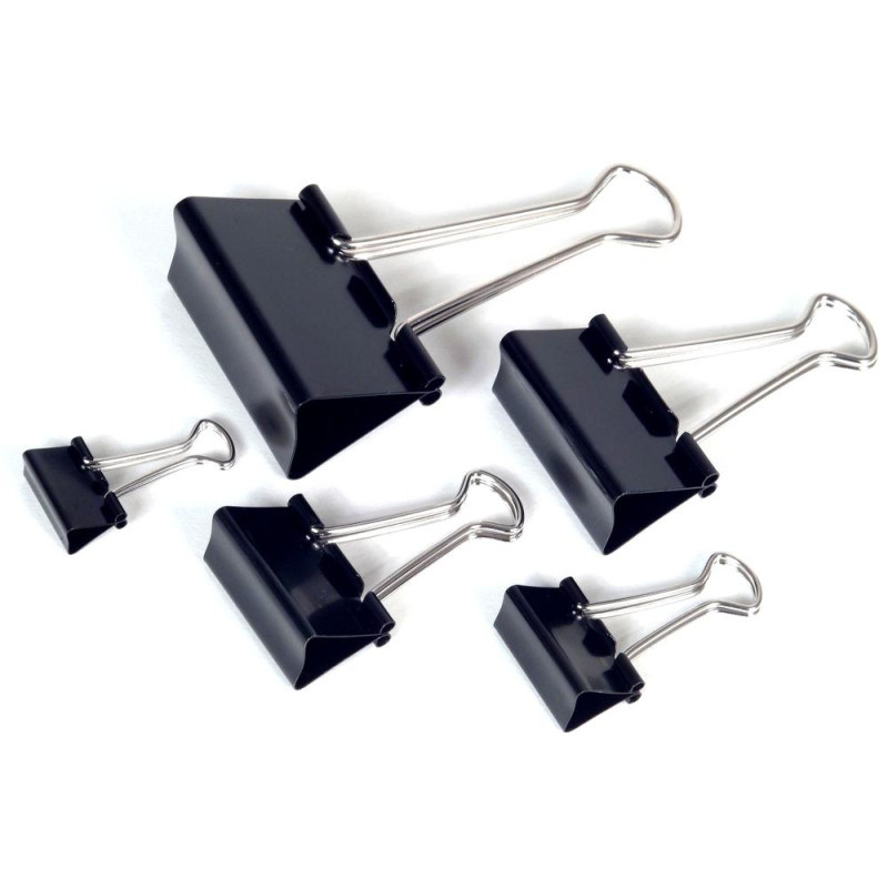 Klipy kovové černé - 25 mm