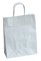 Tašky papírové kroucená ucha - bílá / 230 x 100 x 320 mm