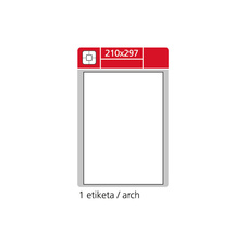 Print etikety A4 pro laserový a inkoustový tisk - 210 x 297 mm (1 etiketa / arch ) / snímatelné