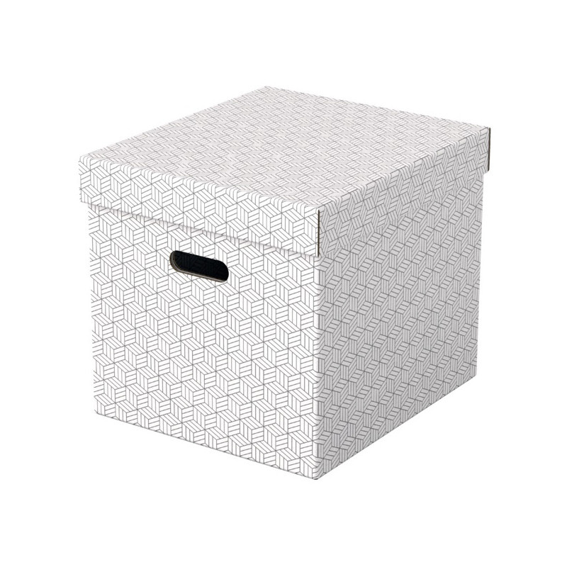 Krabice úložná Esselte - kostka / bílá / 365 x 320 x 315 mm / s otvory / 3 ks