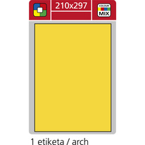 Print etikety A4 pro laserový a inkoustový tisk - 210 x 297 mm (1 etiketa/ arch) žlutá