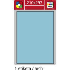 Print etikety A4 pro laserový a inkoustový tisk - 210 x 297 mm (1 etiketa/ arch) modrá